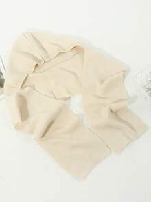 1件装女士时尚纯色黑色/卡其色/灰色加厚条纹纹理保暖连帽围巾披肩斗篷，适合约会、旅行、外出、日常、度假搭配 - A - 查看 19