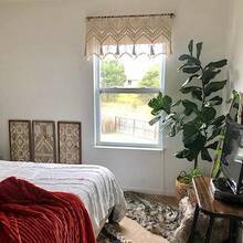 XZGB Boho Valance Macrame Curtains For Windows Macrame Valance For Bedroom Livingroom Boho Decor Wall Hanging 1 Panel 52" W X 21" L - Natural - 查看 7
