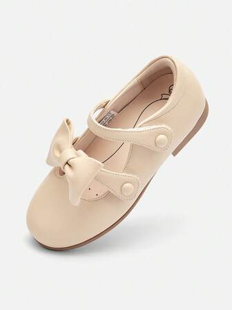 Balabala Girls Mary Jane Leather Shoes, Bow British-Style Dress Flats