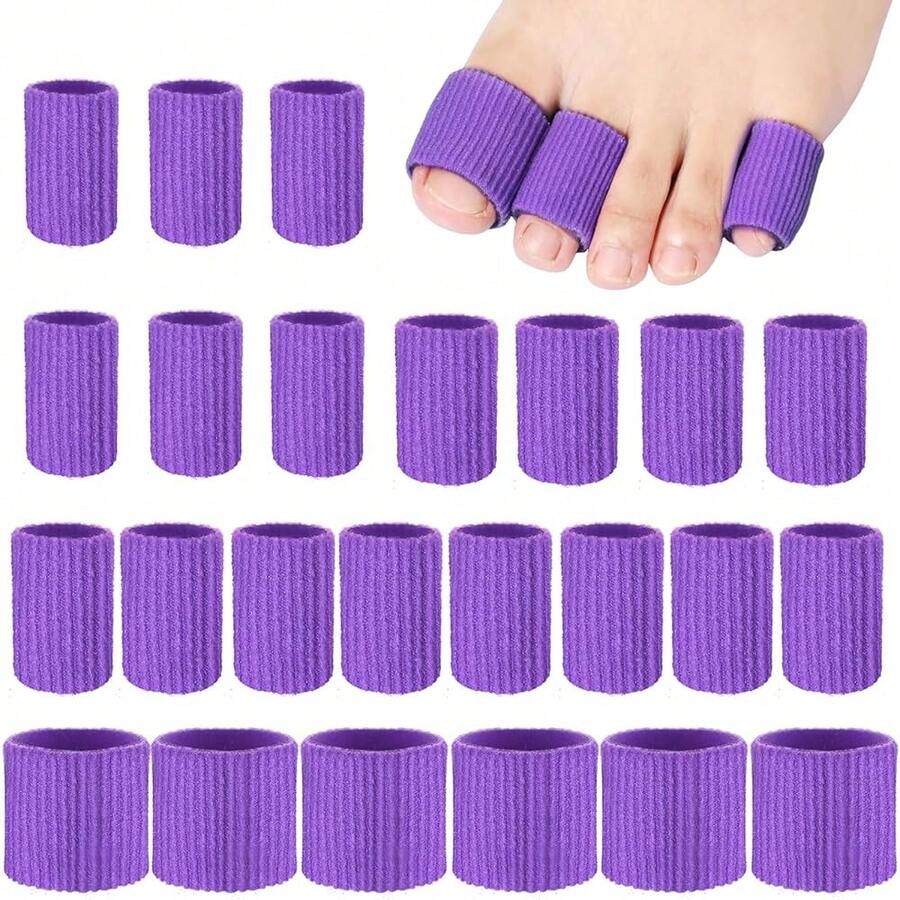 24 Pieces Toe Tubes 0.98 Inches Cushion Tube Corn Pads For Toes Sleeves Soft Gel Protectors For Cushions Corns Blisters Calluses 3 Size(Purple,Assorted Sizes),AssortedSizes,Purple - Màu tím - Xem 1