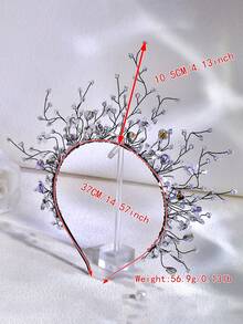 1pc Elegant Bridal Flower Crown, Sparkling Crystal Wedding Hair Accessory Decor, Suitable For Wedding, Party, Photography, Stage Play, Forest Princess Hairstyle, Christmas