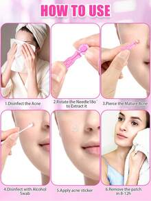 500pcs/300pcs/200pcs/100pcs/50pcs/30pcs/20pcs/10pcs Disposable Acne Needle, Blackhead Remover Tool, Pimple Extractor Kit, Designed For Men & Women, Facial Cleaning Tool, Portable, Individually Sealed, For Acne, Skin Cleaning - Baby Blue - View 6