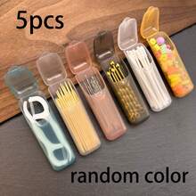 Hộp đựng đồ di động nắp gập 1/2/4/5/6/8/10 chiếc, đựng tăm xỉa răng, chỉ nha khoa, que ngoáy tai, tăm bông, nhiều màu sắc để lựa chọn, thiết kế nhỏ gọn, cần thiết cho du lịch - Nhiều màu - Xem 19