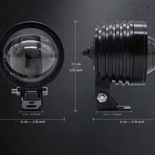 Universal Mini Round LED Off-Road Lights, 3-Mode (White/Yellow/Both) For Cars, SUVs, Dirt Bikes, Easy Install Waterproof Driving Fog Lamps