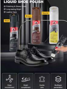 Neutral Brown And Black Leather Care Cleaning Liquid Shoe Polish, Built-In Sponge Applicator, Suitable For Leather Shoes, Instantly Shines Shoes, Applicable For Dress Shoes, Boots, Jackets, Briefcases, Etc. Shoe, Spring Summer Picks, Brides Maid Gifts, Room, Bedroom Decor, Beach, Travel, For Men, For Women, Vacation, Women's Day, Travel Essentials, Wedding Favors, Y2k, Bedroom, Car Accessories Women, Kitchen Decor,Wedding,Y2k,Party,Mother's Day Gift,Bedroom Decor,Garden,Kitchen Decor,Summer,Beach,Travel Essentials,Room Decor,Squishy,Graduation - Multicolor - View 10