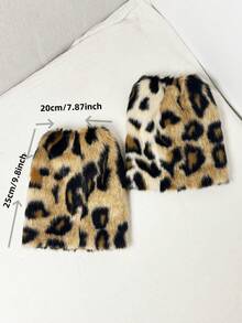 1双女士毛绒腿套，25厘米彩虹豹纹Y2K风格腿套，适合派对穿着，舒适保暖 - 彩色 - 查看 16
