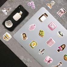 95pcs Waterproof Vinyl Fitness Girl Stickers, Weightlifting Themed, Suitable For Water Bottles And Laptops, Fitness Gift For Women And Mothers - Multicolor - View 8