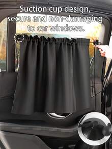1/2/4 piezas Cortina de ventana de coche para sombra y privacidad - Parasol lateral con ventosas para asientos de bebé/niño pequeño, esencial para viajes en coche de bebés - Negro - Ver 5