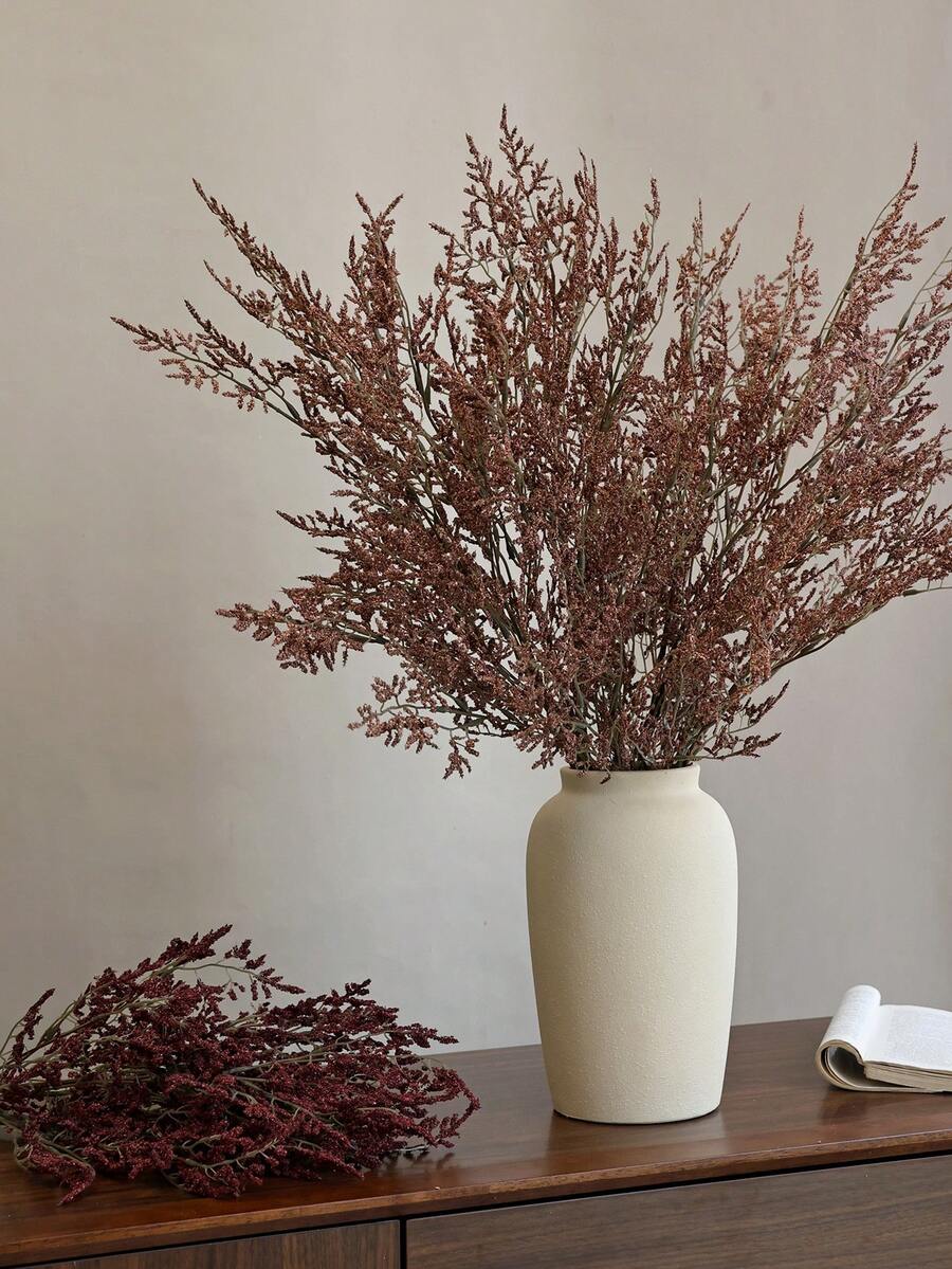 1支/5支装仿真植绒薰衣草花束，塑料人造花，适用于DIY家居、户外花园、客厅、卧室花瓶装饰、婚礼新娘捧花