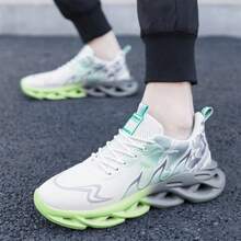 Zapatos casuales de talla grande para hombre con zapatillas con degradado - blanco y verde - Ver 4