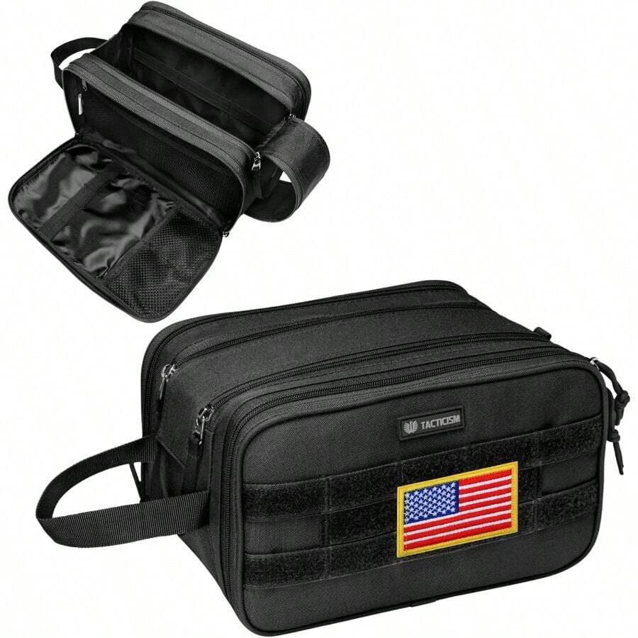 XAPY ICISM Tetry Bag For Men - Ea Large Dry Wet Separate Dopp Kit Ical Molle Travel Tetry Bag Water-Reant Shang Bag For Adult Black - 彩色 - 查看 1