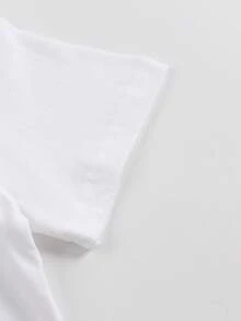 Minnie Mouse Birthday Cake Balloons Flowers The Floral Pattern Disney Summer Girls Round Neck Short Sleeved Baby Tops Are Suitable For Daily Wear Comfortable And Breathable And Fashionable And Versatile They Are The Perfect Gift For Children - 白色 - 查看 4