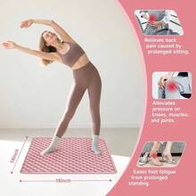 Foot Massage Acupressure, Portable Silicone Reflexology Pad, Moderate Hardness Pressure Point, Anti - Fatigue, Connectable Jogging Home Use, 18'*14'inch, Pink - Pink - View 3