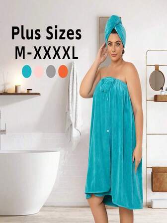 Extra-Large Bath Skirt + Princess Shower Cap, Set Of 2, Sizes 80*210cm/800*160cm, 350Gsm, Thickened Bath Skirt, Ideal For Home Use, Adjustable With Suitable For M-XXXXL, Travel, Sauna, And Spa