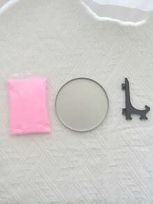 Option 1: (S Set = 1 Packung Druckmasse + 1 Halterung + 1 runde Form Größe S) / Option 2: (M Set = 1 Packung Druckmasse + 1 Halterung + 1 runde Form Größe M) Baby's 100. Tag / 1. Geburtstag Geschenk, Neugeborenen Wachstums Erinnerung, formbarer Ton zum Herstellen von Baby Handabdruck & Fußabdruck, Aufbewahrungston, S Form Durchmesser 9cm, M Form Durchmesser 12cm - Pink - Übersicht 3