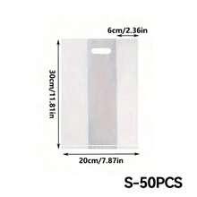 100pcs Clear Plastic Gift Bags With Handles, PET Material, Uncoated, Food-, With Salad, Cake, Pizza, Bread, Desserts, Candy For Weddings, Birthdays, Parties, Christmas, Halloween, Thanksgiving, Valentine's, Islamic New Year - Nhiều màu - Xem 11