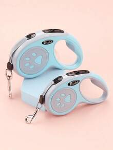 Guia retrátil para animais de estimação, feita de nylon durável com controle de um botão para gerenciar o cão. Guia em formato de osso, ideal para passeios ao ar livre e viagens com animais de estimação de pequeno e médio porte. Design com estampa de pata. Guia para raças pequenas. - Multicolorido - Ver 10