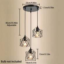 1/2pcs Vintage Industrial Style Pendant Light, E27 Base, Suitable For Dining Room, Bar, Kitchen, Island, Corridor, Etc. Bulb Not Included - Black - View 13