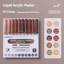 120 Farben Acrylfarb-Marker, BORRENCE Smart Ink System, super Farbmischfähigkeit, geeignet für Glas, Keramik, Kunststoff, Holz, Stein, Stoff, Papier und mehr, professionelles Malen, präzise Farben, kreatives Geschenk, Schul-Grundausstattung 2026 Kunstzubehör Set - Verschiedenfarbig - Übersicht 18