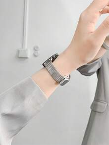 1 dây đeo đồng hồ từ tính kim loại tối giản, tương thích với Band 10/9/8/7 phiên bản NFC. - Bạc - Xem 4