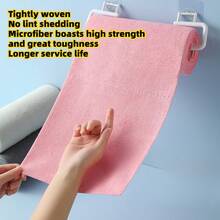XFHSZ 30-Piece Super Absorbent & Rust-Resistant Microfiber Cleaning Cloth Set, Multi-Purpose Kitchen Heavy Grease Removal Cloths, Powerful Stain Removal Without Residue, Washable & Reusable, Lint-Free & Fuzz-Free, Non-Scratching On Kitchenware Surfaces, Wet & Dry Dual-Use Cleaning Roll Towels, Suitable For Living Room, Bathroom, Glass & Furniture Cleaning, Time-Saving & Labor-Saving Holiday Cleaning Essential, Cost-Effective Must-Have Household Cleaning Kit, Top Choice For Christmas Deep Cleaning Stock-Up - 粉色 - 查看 2