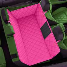 Waterproof  Dog Car Seat Cover For Back Seat ,High-Quality  Outdoor Car Trunk Mat - Durable, Removable & Foldable Pet Cargo Liner, Polyester, Black With White Piping, Ideal For SUVs And Vehicles - Pink - View 1
