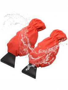 Car Ice Scraper With Warm Fleece Gloves, Snow Shovel And Squeegee, Ice Scraper And Snow Brush, Car Snow Removal Set, Winter Car Accessories, Windshield Ice Scraper, Car Winter Brush