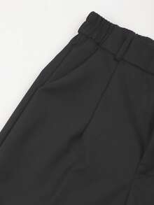 Pantalones rectos de unicolor versátiles y de moda para primavera - Negro-1 - Ver 5