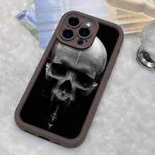 Cubierta de telefono con diseño de cráneo negro con patrón de mira para iPhone estilo urbano y moderno - Negro - Ver 4