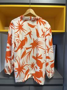 Women's Kimono Blouse Dune Cardigan Kimono Beach Cover-Up - 印花橙色 - 查看 2