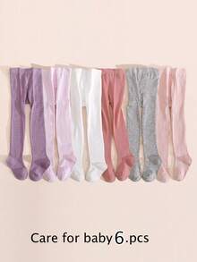 6 Pasang Legging Warna Polos untuk Anak Perempuan, Celana Ketat Serbaguna Cocok untuk Anak Usia 0-12 Tahun untuk Pemakaian Sehari-hari - MultiWarna - View 15