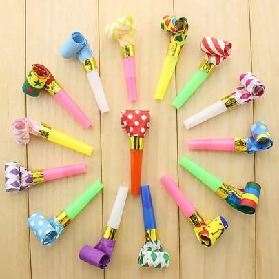 100pcs/50pcs Random Color Party Favors, Party Toys, Party Noise Makers, Party Whistles, Suitable For Christmas, Thanksgiving, Halloween, Christmas Events And Party Supplies, Applicable To Christmas, New Year, Valentine's Day And Various Party Activities