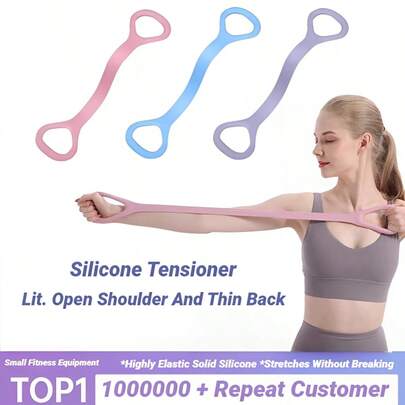 Dây kháng lực tập thể dục hình số 8 cho tay, lưng, vai, tập thể dục thể thao, dây kéo cao su tại nhà, tập yoga, tập pilates