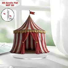 2D Plano, Suporte de Exibição Acrílico de Estilo Retrô Boêmio de Tenda de Circo 2D - Decoração Multifuncional de Mesa, Adequado para Casa e Escritório, Presente de Ano Novo Perfeito