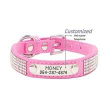 Personalized Dog Collar With ID Tag And Leash Set Including Rhinestone Dog Collar, Suitable For Large, Medium, And Small Dogs. Custom Engraved Pet Collar With Your Pet's Name And Related Information To Prevent Them From Getting Lost. - Pink - Collar Only - View 16