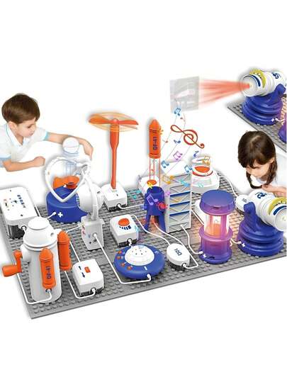 Electronic Kits For Kids, 1200+ Projects Electronic Circuit Board Toy, STEM Educational Toy Gifts For Boys Girls Ages 6+, 66 Pcs DIY Circuit Parts, Full Color Project Manual