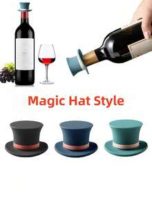1个硅胶葡萄酒/香槟瓶塞，密封性好。适合作为派对礼品。硅胶材质。（有魔术盖款和普通款可选，请在选择时区分） - 彩色 - 查看 3
