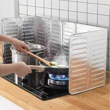 可折叠铝合金炉灶防溅罩，非接触式防溅屏，燃气灶防油挡板，烹饪锅防溅罩，耐热防溢保护器具 - 用于厨房防油溅保护 - 彩色 - 查看 1