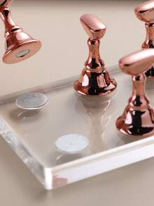 Acrylic Magnetic Chess Piece Nail Art Supplies, Gold, Silver, White Fantasy Chess Pieces For Nail Art Practice, Elegant Display Stand, Nail Art Accessories, Non-Slip Base And Magnetic Base, Suitable For Nail Salons, Nail Art Display Stands, Salon Equipment (Excluding Base) - Multicolor - View 6