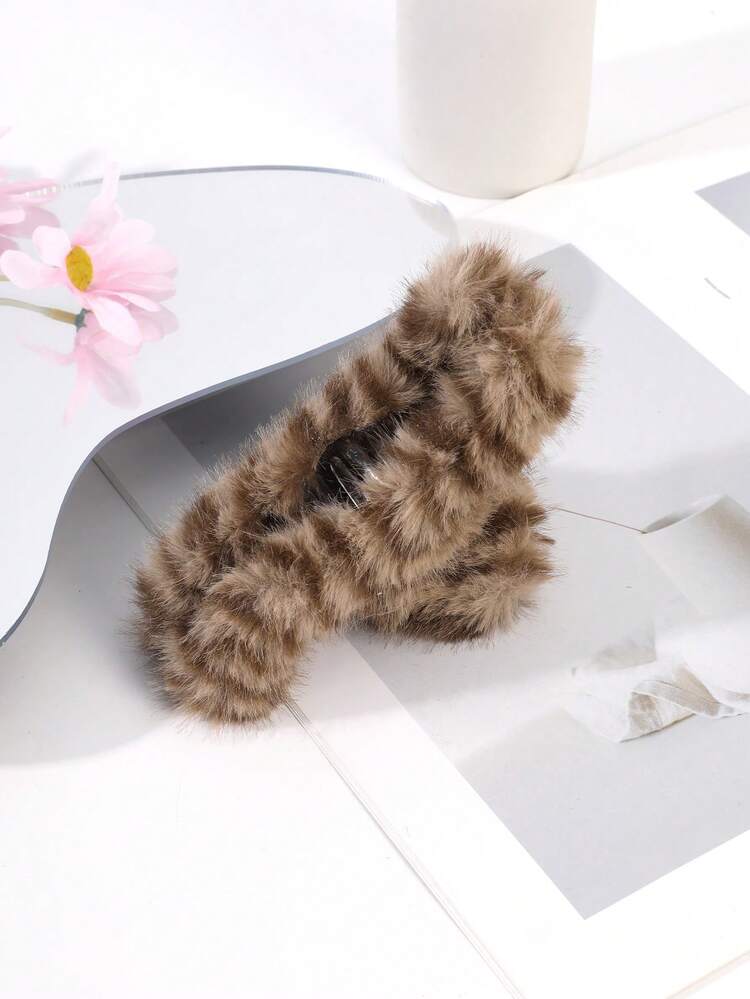 1 chiếc kẹp tóc một mảnh sang trọng, cá tính, đa năng, họa tiết sọc mềm mại, thích hợp cho mùa thu/đông, phụ kiện tóc mùa đông. - Nhiều màu - Xem 8