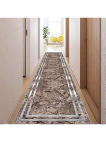 1件装现代中式长方形地毯，轻便奢华时尚，适用于客厅、走廊、厨房、过道，舒适柔软，也可作为户外垫，用于露台、露营、草坪。