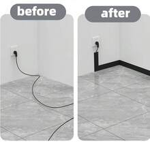 1 pieza 5.5cmx3metros Tira protectora de PVC autoadhesiva para cable de piso, ocultador de cable, protector de cable decorativo con canal abierto y borde antideslizante para sistema de gestión de cables eléctricos del hogar - Multicolor - Ver 9