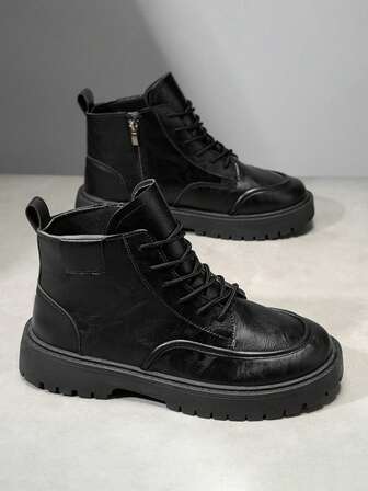 Men's New Boots High-Top Shoes, British Style Men's Casual Work Boots, Comfortable And Fashionable Versatile Boots