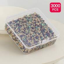 3000 hạt nhựa dẻo mini trong suốt 2.6mm, dạng ghép hình pixel, hạt sắt nung chảy, chất lượng cao, quà tặng thủ công tự làm, hoàn hảo cho Giáng sinh, Halloween và các dịp lễ khác. - Đậu - Xem 10