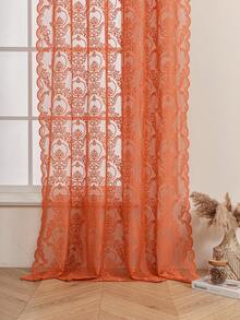 1 tấm rèm ren hoa tối giản cho phòng khách, phòng ngủ, nhà bếp, phòng ăn - trái cam - Xem 11