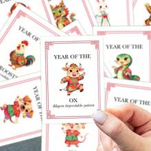 13pcs Chinese Lunar New Year Animal Zodiac Introduction Cards, Chinese Festival Culture Activity Cards, Perfect Gift For Friends, Parents And Teachers, Ideal For Chinese Culture Enthusiasts - Multicolor - View 2
