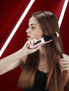 女士无线直发梳 - USB充电便携式直发梳，负离子热风梳，防烫设计，3档温度设置，30秒快速加热，2000mAh电池，可连续使用30分钟，是送给女学生和直发爱好者的完美节日/圣诞礼物，适用于短发/刘海/长发/卷发，方便旅行携带，圣诞节送给女性的最佳礼物 - 彩色 - 查看 11