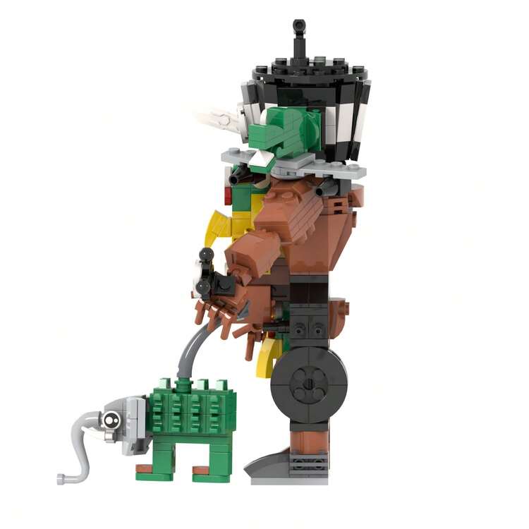 AI Shanhaijing Tralalero Tralala Brainrot Italian Building Block Set, Tung Tung Sahur Funny Cartoon Gorilla Banana Building Block Model Toy, Mixed Frog Warrior Building Block Assembly Set - MOC Fantasy Creature Model Building Kit, Suitable For Collectors, Unique DIY Gift, With Instructions, Durable ABS Plastic, Mixed Colors, Movie-Style Design, Great For Home Or Office Decor, Creative Desktop Ornament, Christmas/Halloween/Birthday Gift - Classic Of Mountains and Seas Fusion Monster - View 4