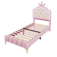 Kids Bed Frames, Headboards & Footboards - Pink + PU + 90cm*200cm - View 9