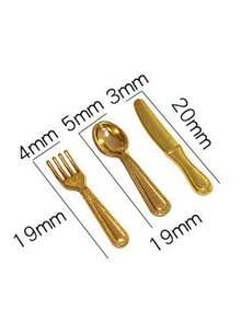 12件套1/12娃娃屋微缩配件，迷你餐具套装，适合娃娃屋装饰 - 彩色 - 查看 3